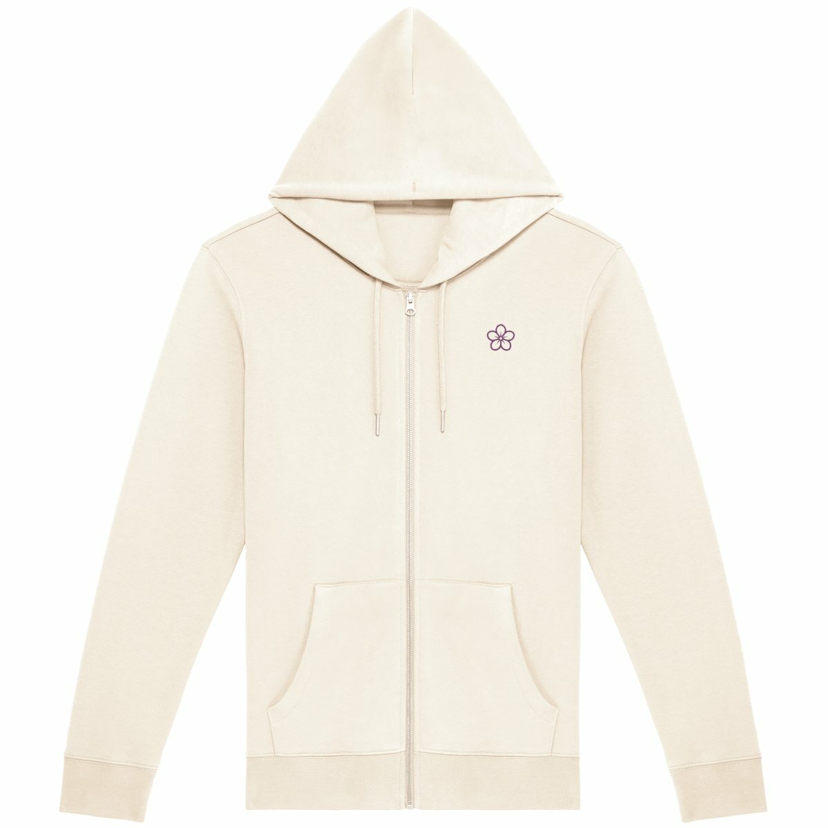 Noces de Violette | Sweat à Capuche Zippé Bio | Coupe Parfaite Unisexe - face_1