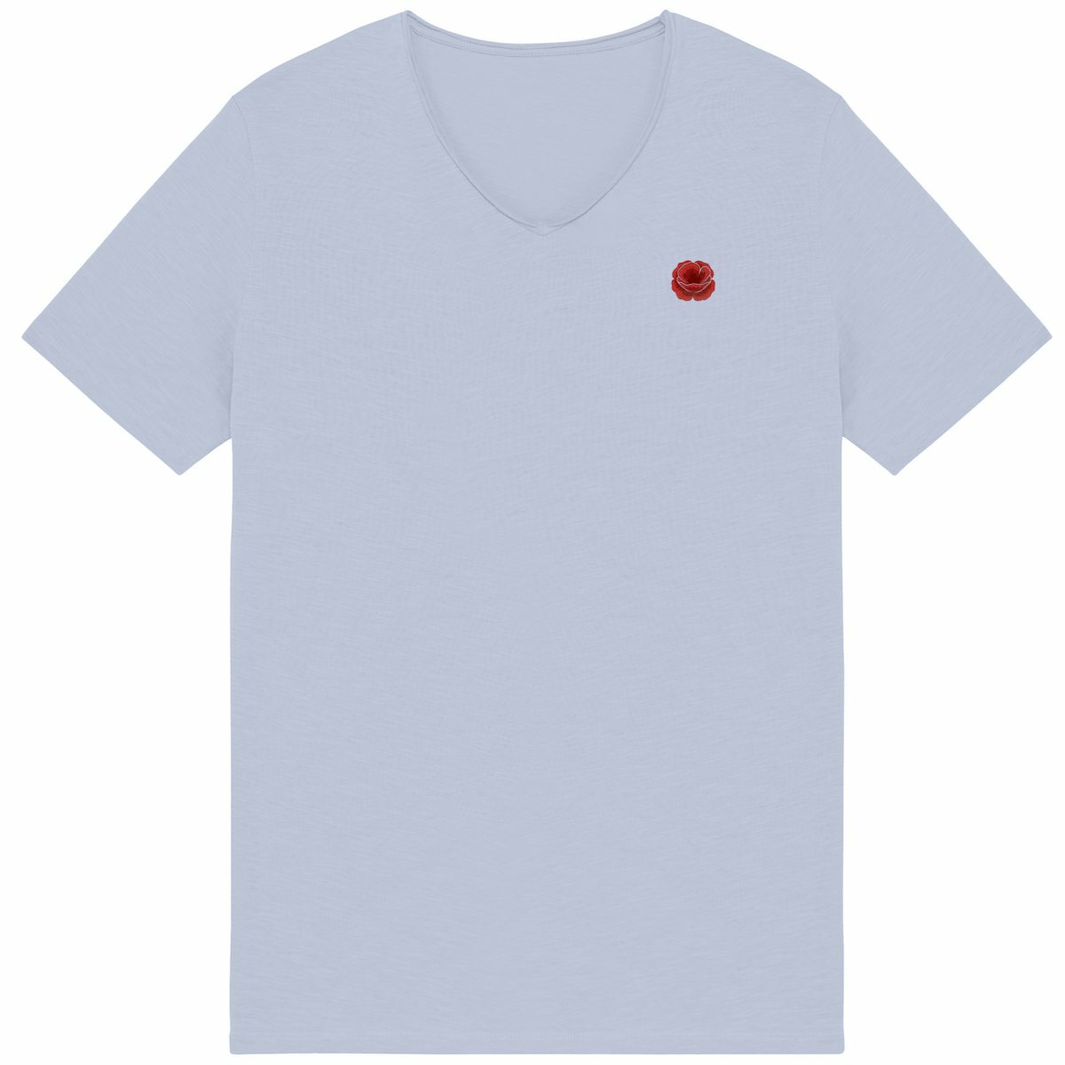 Noces de Coquelicot | T-shirt Homme Brut en Coton Bio | Style Texturé - face_bleu