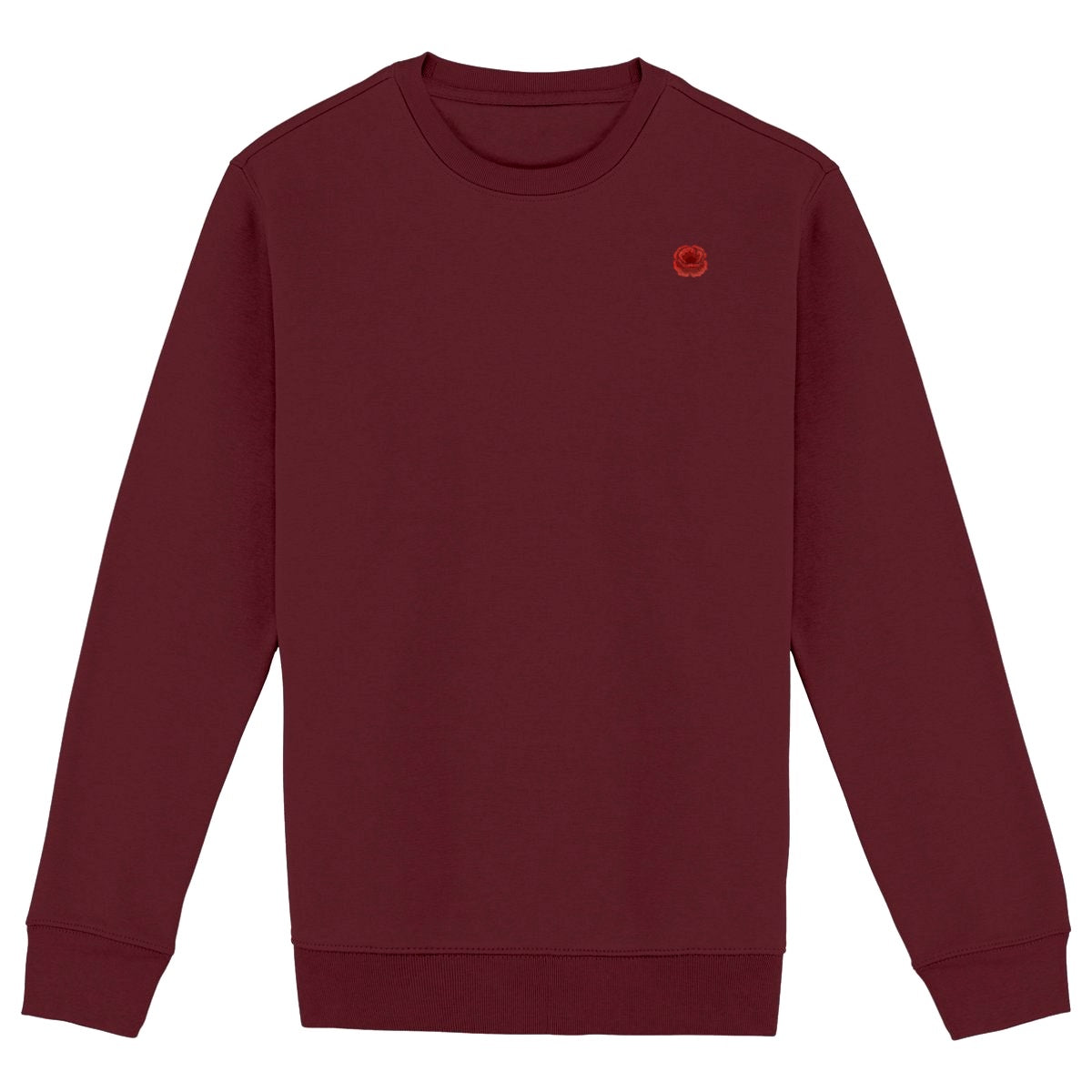 Noces de Coquelicot | Sweat-shirt Célébration Bio | Coupe Parfaite Unisexe - face_bordeaux