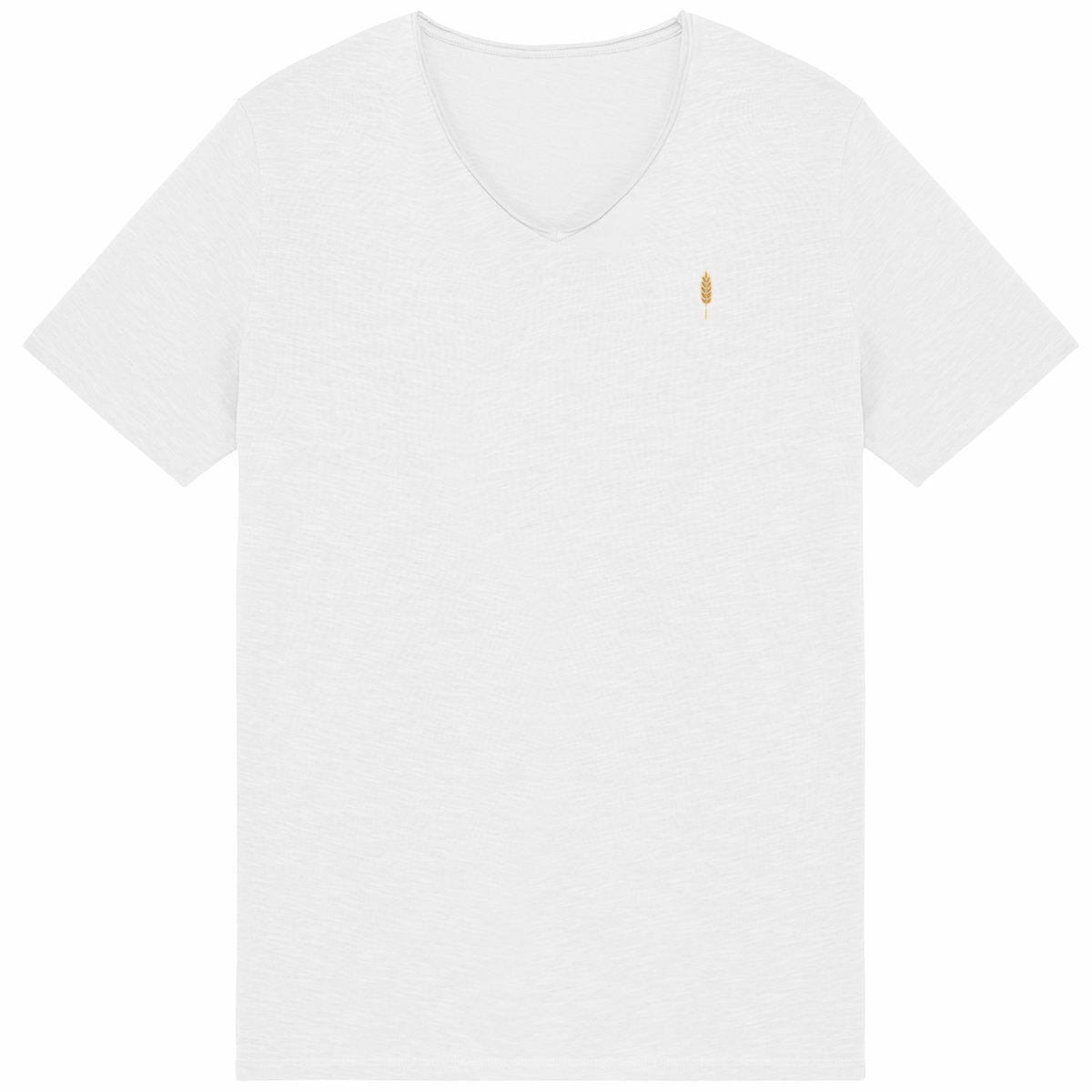 Noces de Froment | T-shirt Homme Brut en Coton Bio | Style Texturé - face_blanc