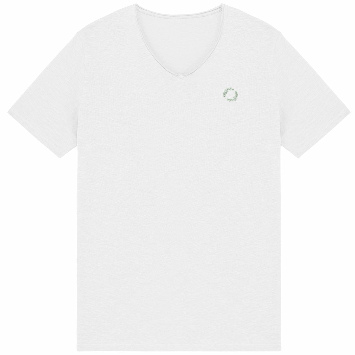 Noces de Fleur | T-shirt Homme Brut en Coton Bio | Style Texturé - face_blanc