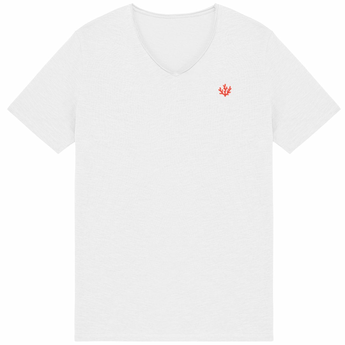 Noces de Corail | T-shirt Homme Brut en Coton Bio | Style Texturé - face_blanc