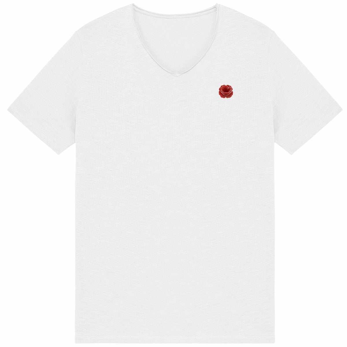 Noces de Coquelicot | T-shirt Homme Brut en Coton Bio | Style Texturé - face_blanc