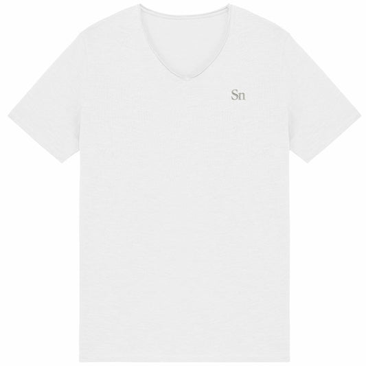 Noces d'Etain | T-shirt Homme Brut en Coton Bio | Style Texturé - face_blanc