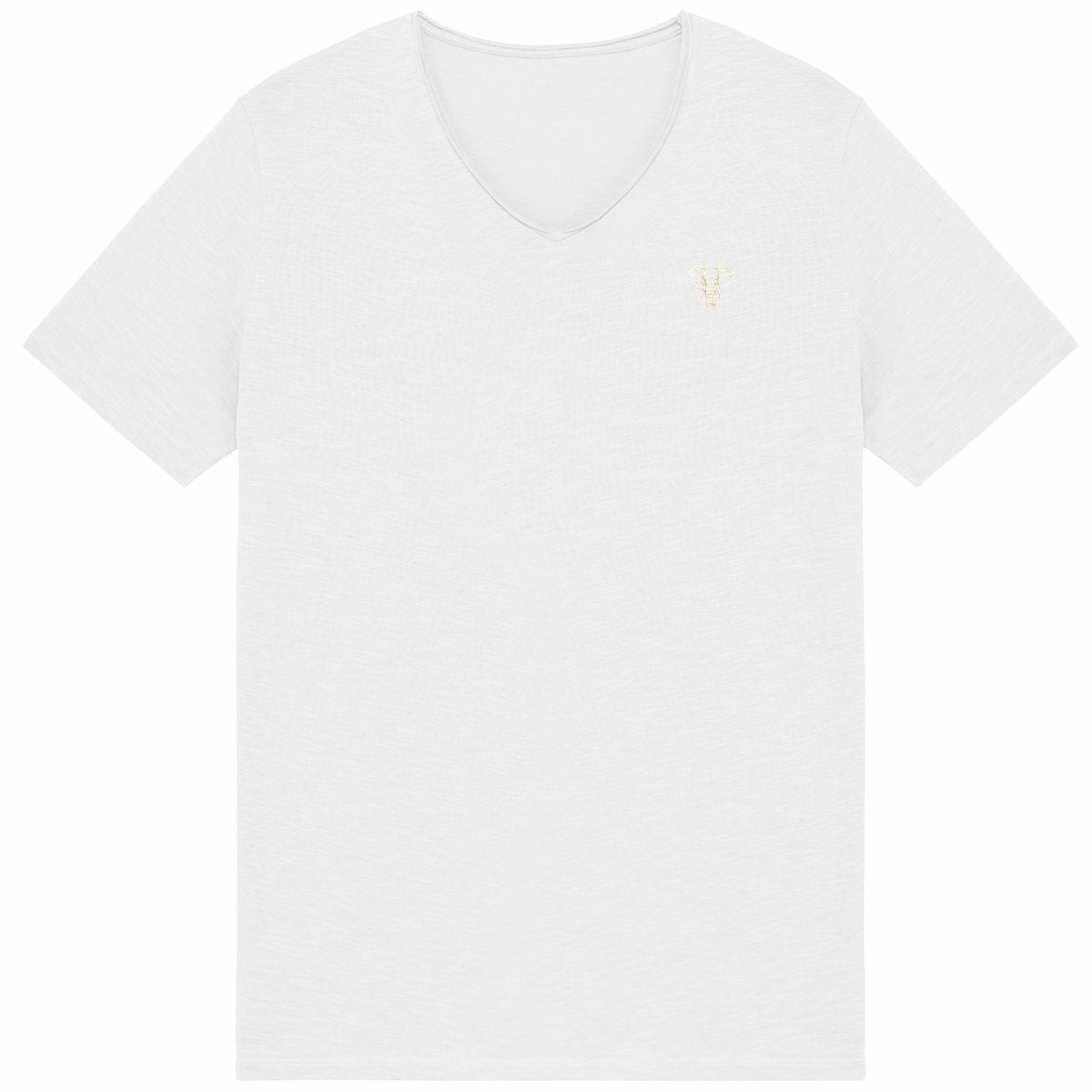 Noces d'Ivoire | T-shirt Homme Brut en Coton Bio | Style Texturé - face_blanc