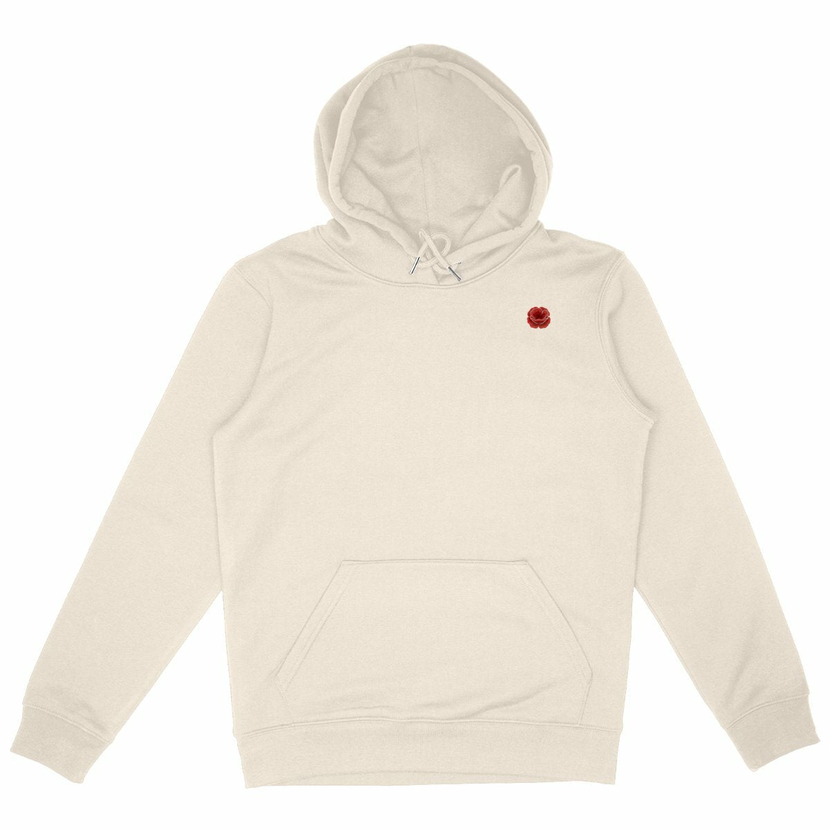 Noces de Coquelicot | Sweat à Capuche Célébration Bio | Coupe Parfaite Unisexe - face_ivoire