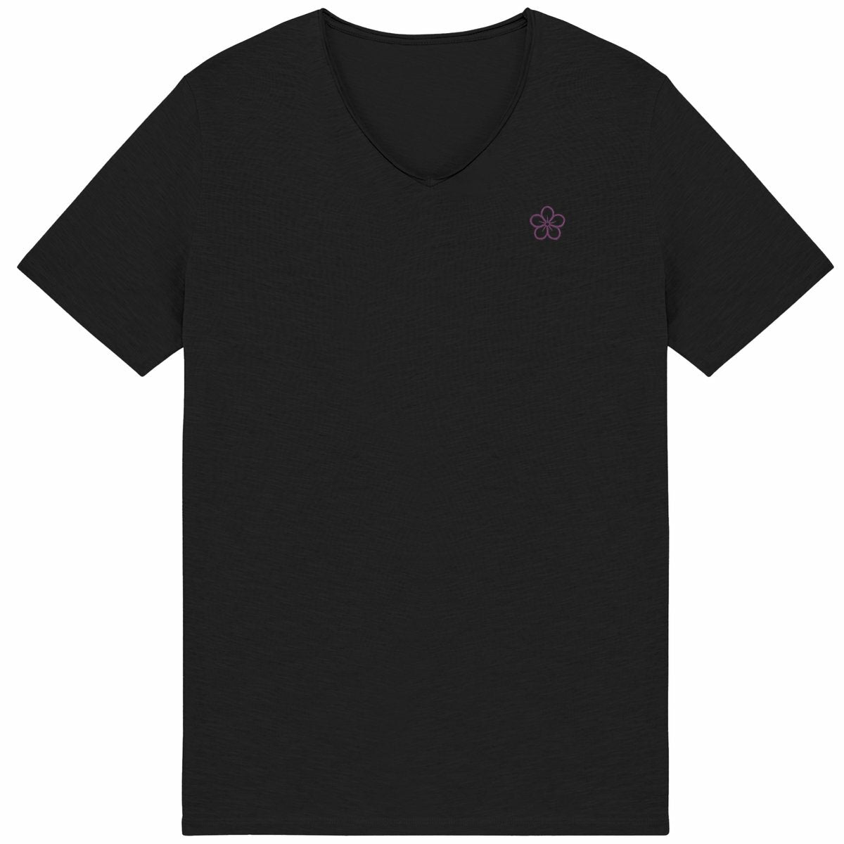 Noces de Violette | T-shirt Homme Brut en Coton Bio | Style Texturé - face_noir