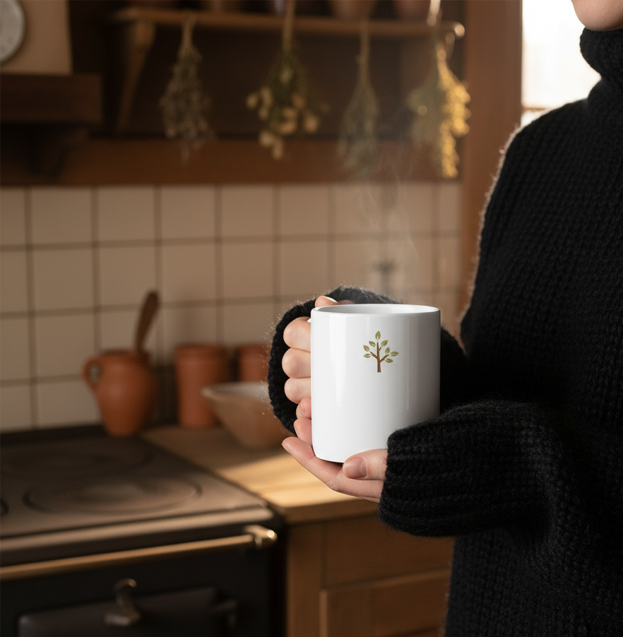 Le mug parfait pour marquer 5 ans de mariage, une idée cadeau originale pour des noces de bois mémorables. Profitez d'une ambiance chalet rustique, évoquant les souvenirs précieux de votre mariage, avec ce produit héro en gros plan.