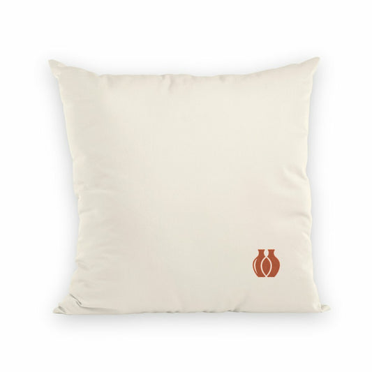 Noces d'Argile | Coussin "Le Cocon des Amoureux" en Coton Bio - recto_naturel