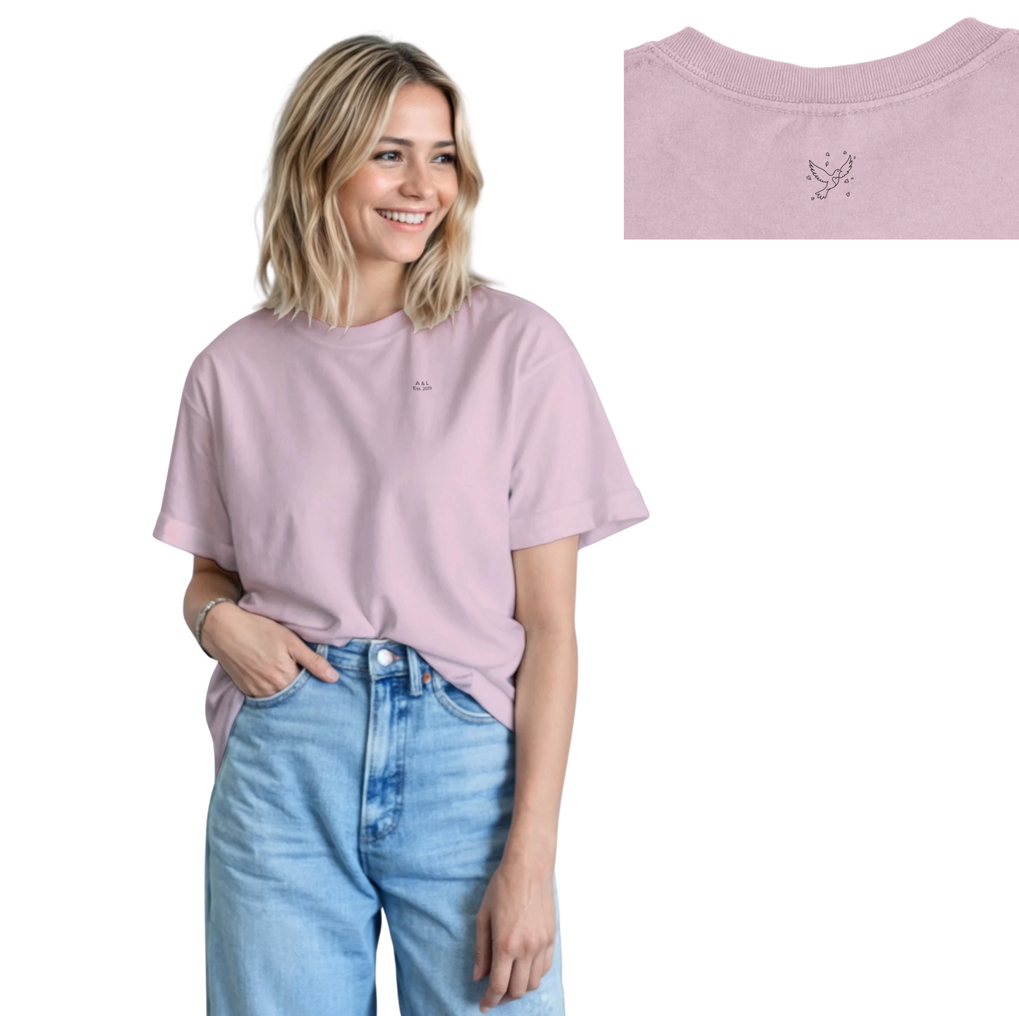 T-shirt Femme Signature "Liberté" | Coton Épais | Personnalisable Côté Cœur